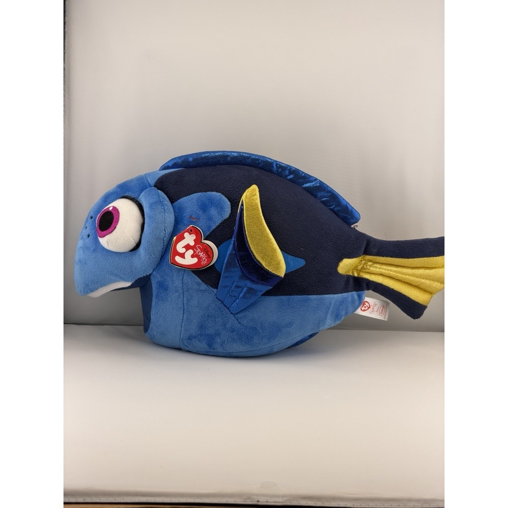 Ty Sparkle Disney Pixar Finding Dory Blue Tang Fish Plush Stuffed Animal NWT